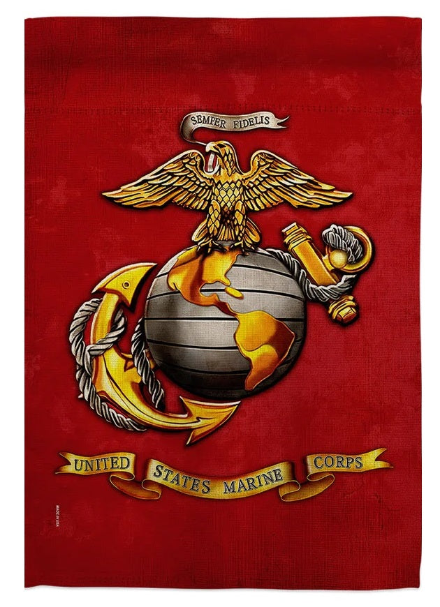 US Marine Corps Garden Flag 2 Sided Emblem heartlandflags