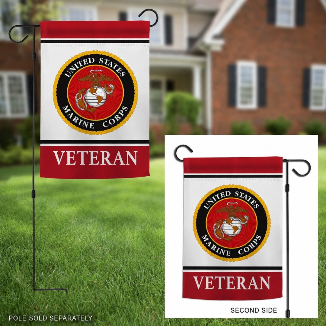US Marine Corps Veteran 2 Sided Garden Flag