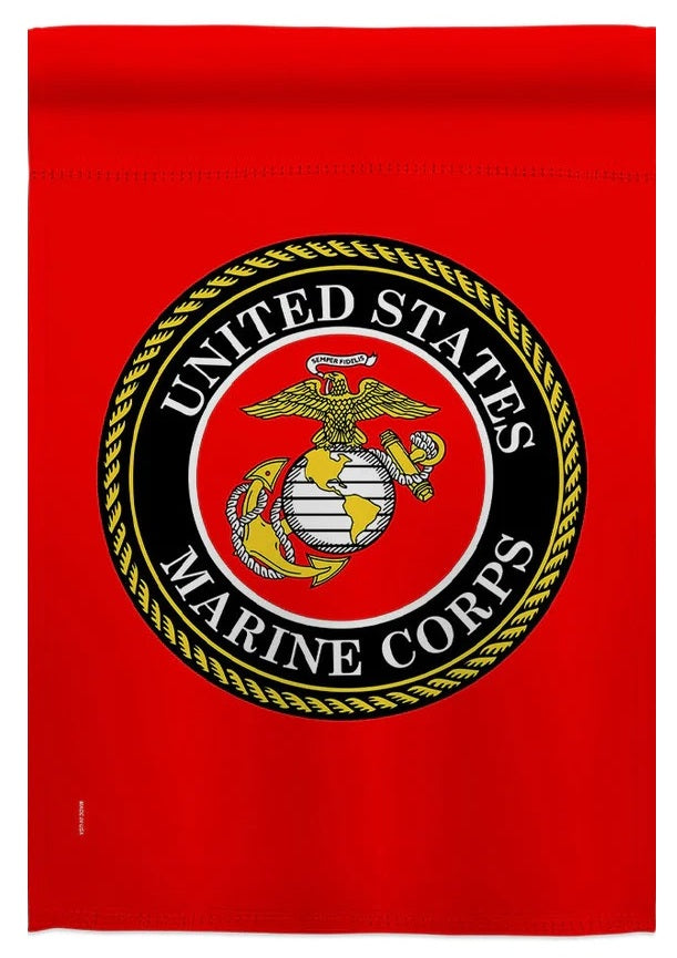 US Military Marine Corps Garden Flag 2 Sided Logo heartlandflags