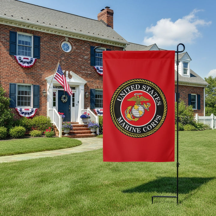 US Military Marine Corps Garden Flag 2 Sided Logo heartlandflags