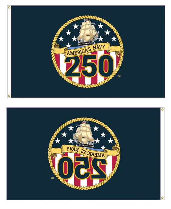 US Navy 250th Anniversary 3x5 Flag heartlandflags