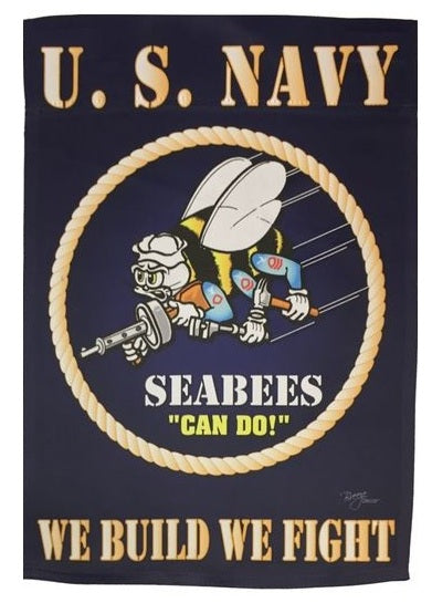 US Seabees 2 Sided Garden Flag We Build We Fight heartlandflags