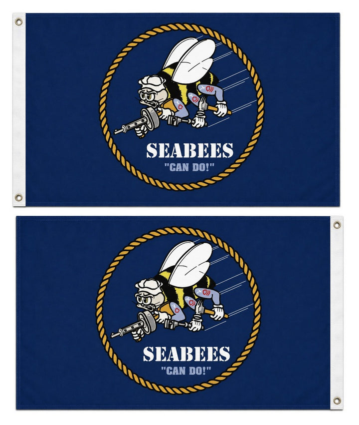 US Seabees Flag 3x5 Can Do Single Sided heartlandflags
