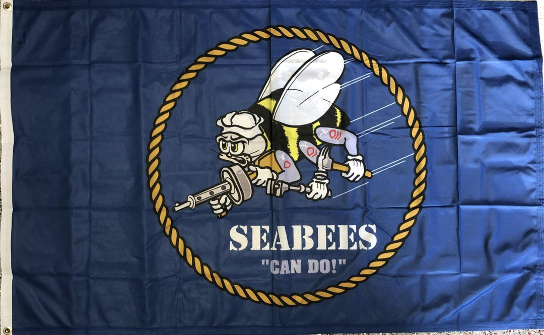 US Seabees Flag 3x5 Can Do Single Sided heartlandflags