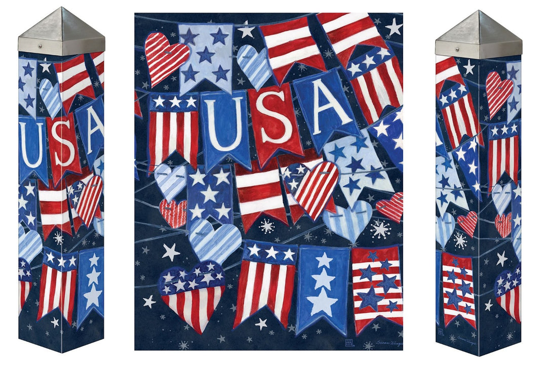 USA Banner Patriotic 20 Inch Art Pole heartlandflags