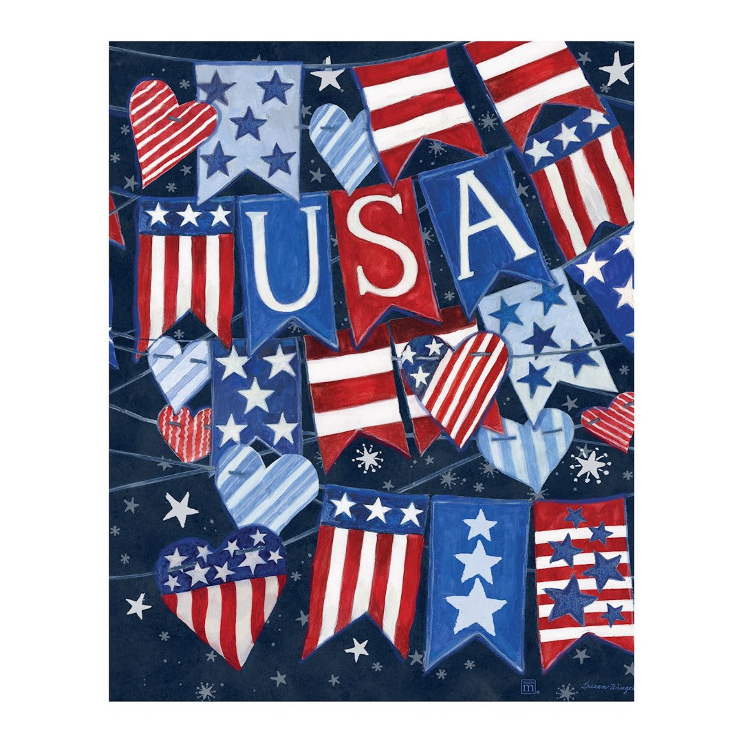 USA Banner Patriotic 20 Inch Art Pole heartlandflags