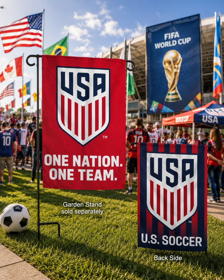USA Soccer 2 Sided Garden Flag One Nation One Team heartlandflags