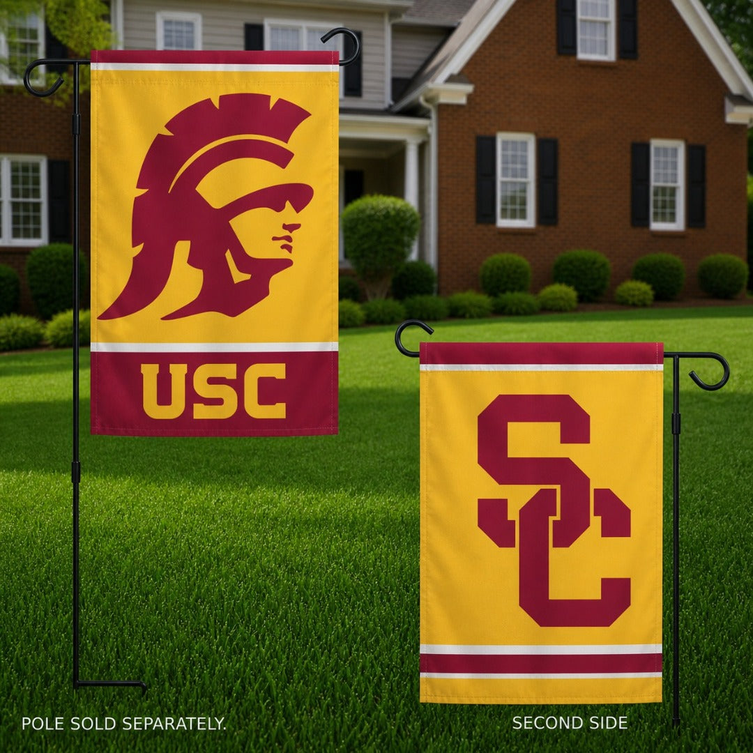 USC Trojans Garden Flag 2 Sided Logo heartlandflags