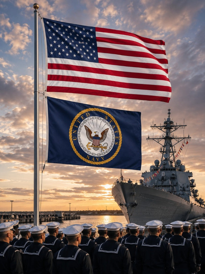 United States Navy Flag 3x5 Logo heartlandflags