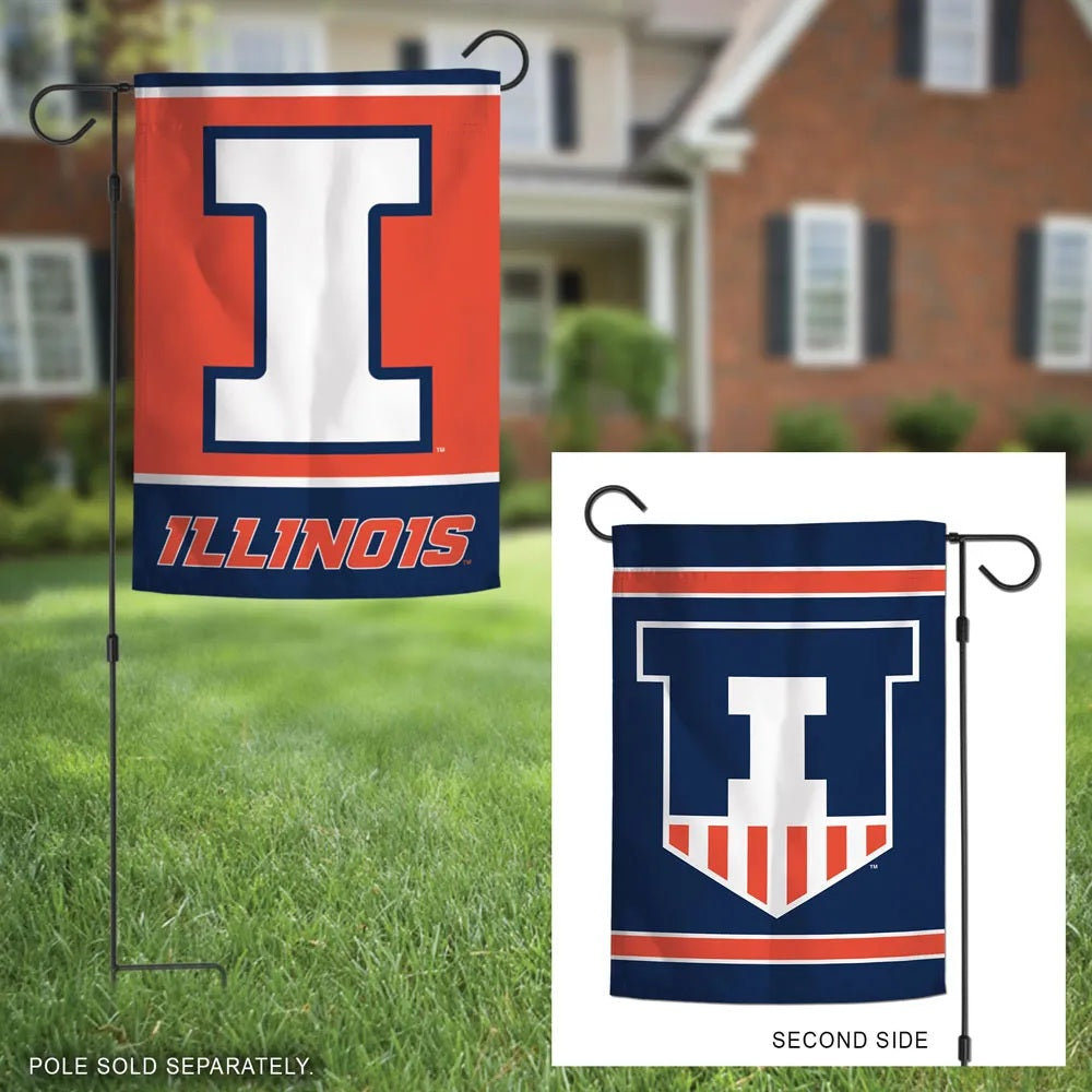 University of Illinois Garden Flag 2 Sided Illini heartlandflags
