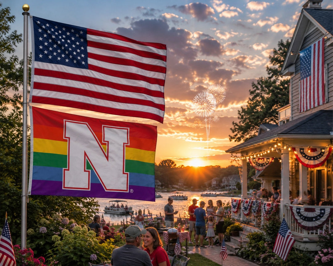 University of Nebraska Rainbow 3x5 Flag heartlandflags