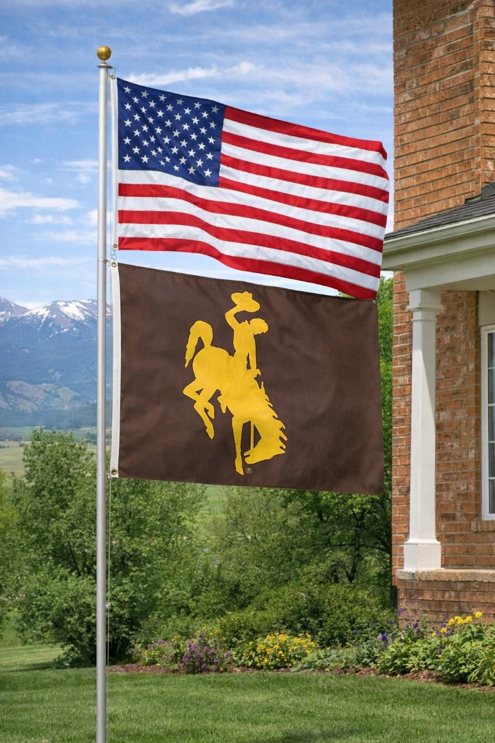 University of Wyoming Flag 3x5 Brown 2 Sided heartlandflags