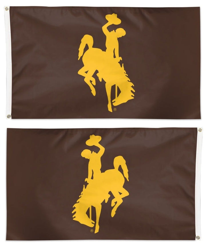University of Wyoming Flag 3x5 Logo Brown heartlandflags
