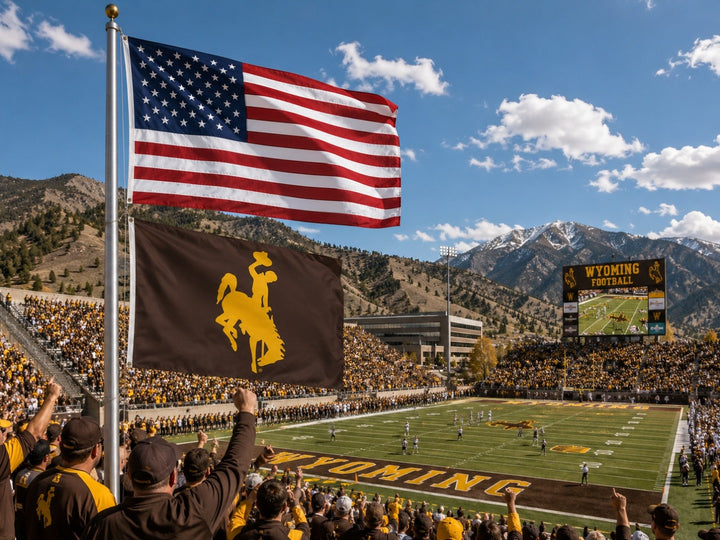University of Wyoming Flag 3x5 Logo Brown heartlandflags
