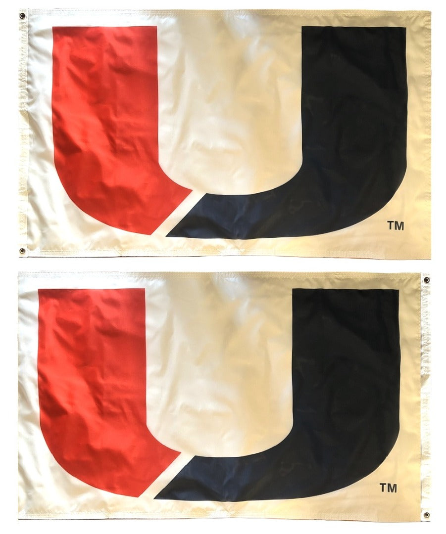 Urbandale Jayhawks 2 Sided White Flag heartlandflags