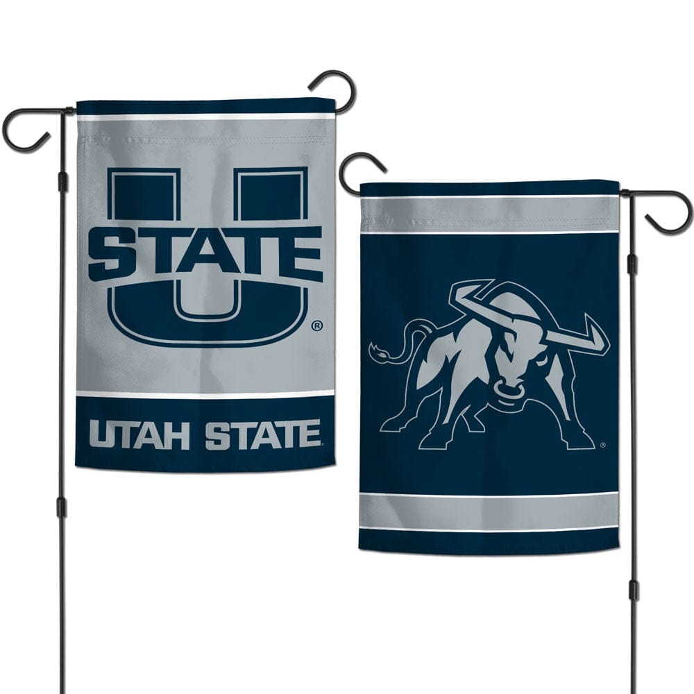 Utah State Garden Flag 2 Sided Logo U State heartlandflags