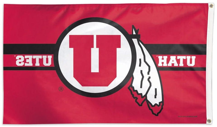 Utah Utes Flag 3x5 Red Logo heartlandflags