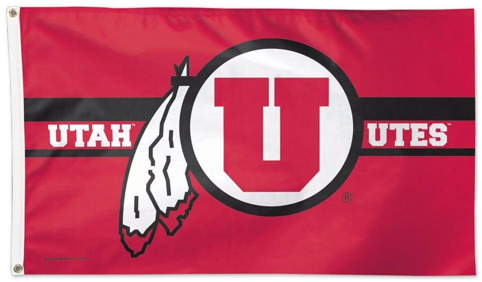 Utah Utes Flag 3x5 Red Logo heartlandflags