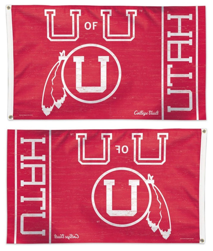 Utah Utes Flag 3x5 Retro Classic Logo heartlandflags