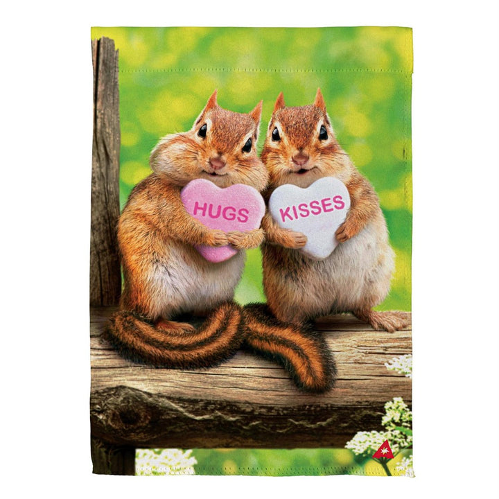 Valentine Chipmunks 2 Sided Garden Flag heartlandflags