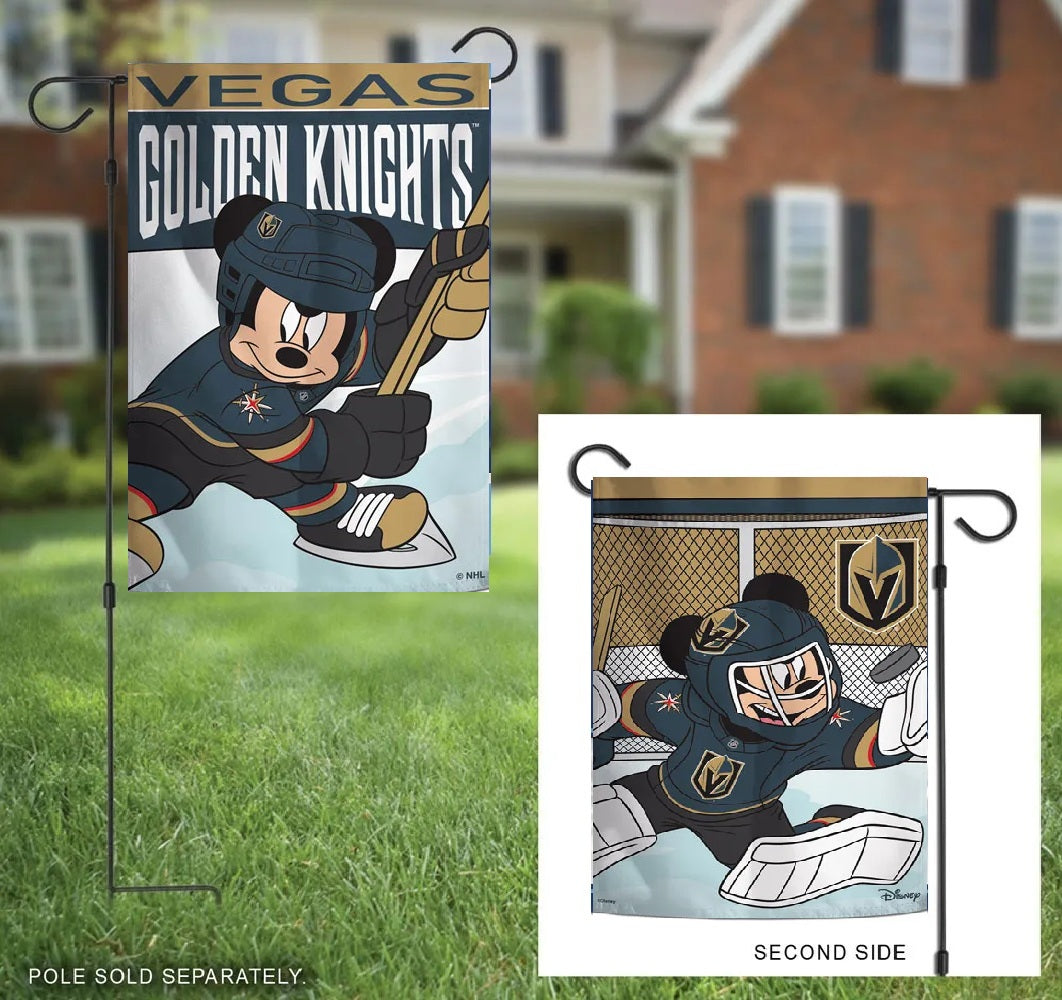 Vegas Golden Knights Mickey Mouse 2 Sided Garden Flag heartlandflags