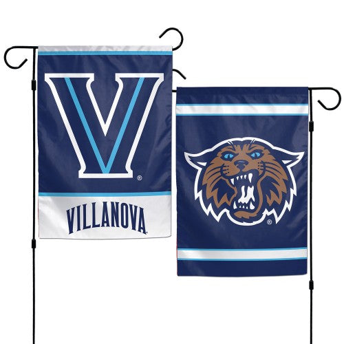 Villanova Wildcats 2 Sided Garden Flag Double Logo heartlandflags