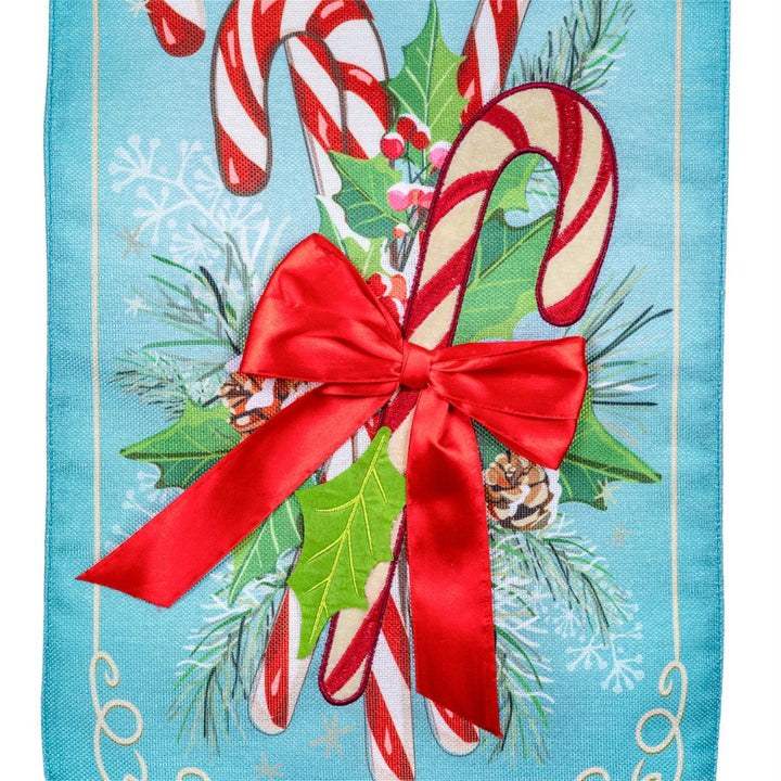 Vintage Candy Cane Merry Christmas 2-Sided Long Garden Flag heartlandflags