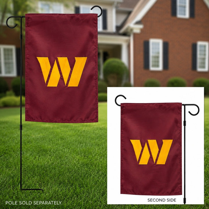 Washington Commanders 2 Sided Applique Logo Garden Flag heartlandflags