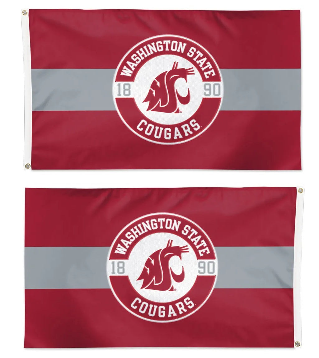 Washington State Cougars 2 Sided Embroidered 3x5 Flag heartlandflags