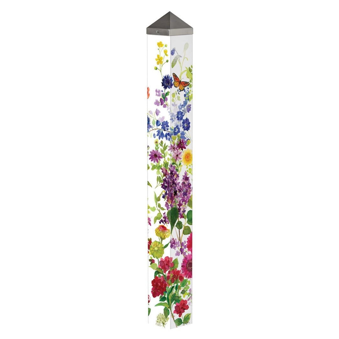 Watercolor Flowers Art Pole 40 Inches heartlandflags