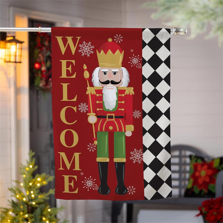 Welcome Nutcracker 2 Sided Banner heartlandflags