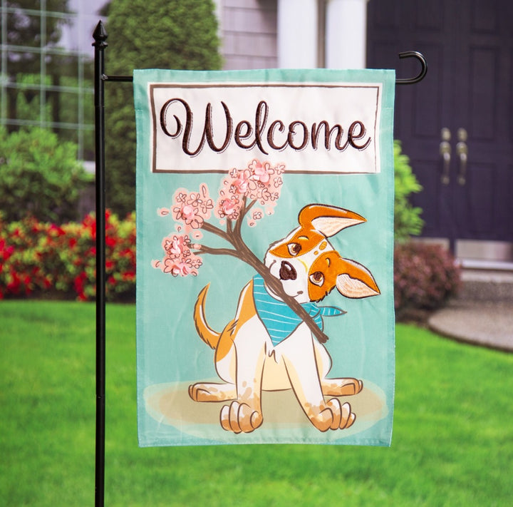 Welcome Pup Garden Flag 2 Sided heartlandflags