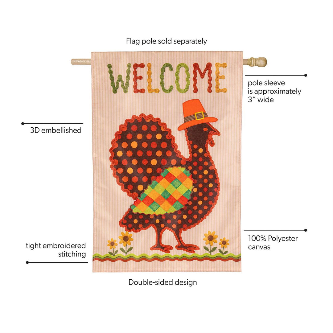 Welcome Turkey Polka Dot 2 Sided Banner heartlandflags