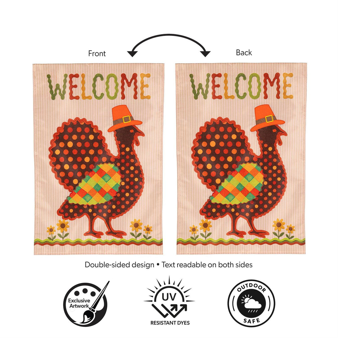 Welcome Turkey Polka Dot 2 Sided Banner heartlandflags