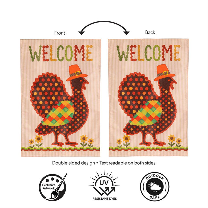 Welcome Turkey Polka Dot 2 Sided Banner heartlandflags
