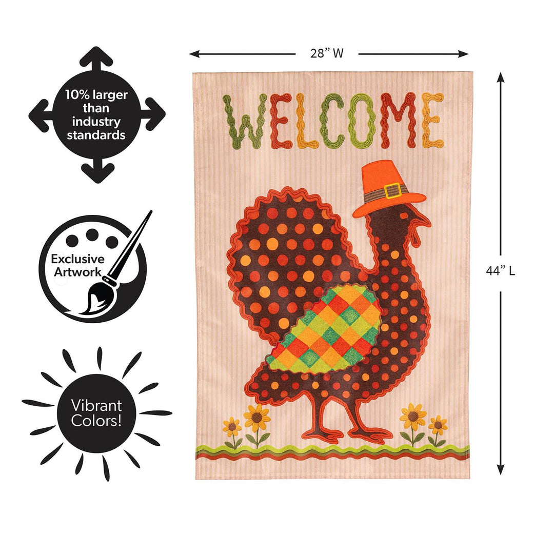 Welcome Turkey Polka Dot 2 Sided Banner heartlandflags