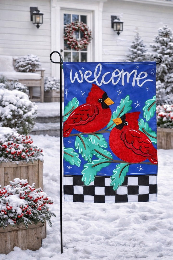Welcome Winter Friends 2 Sided Garden Flag heartlandflags