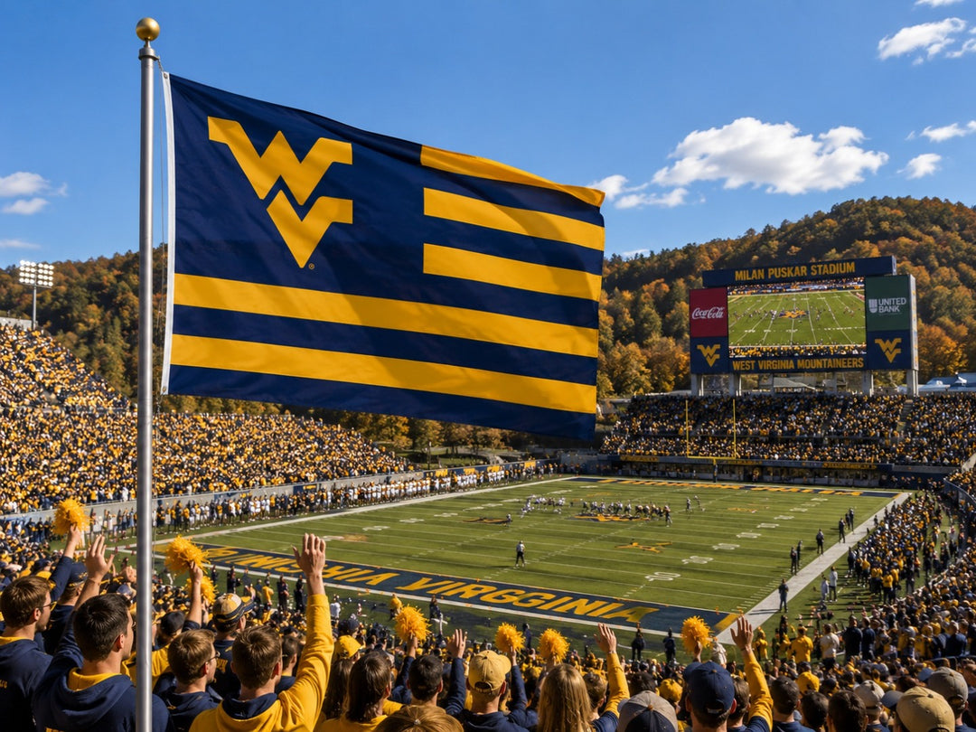 West Virginia Mountaineers Flag 3x5 Americana Striped heartlandflags