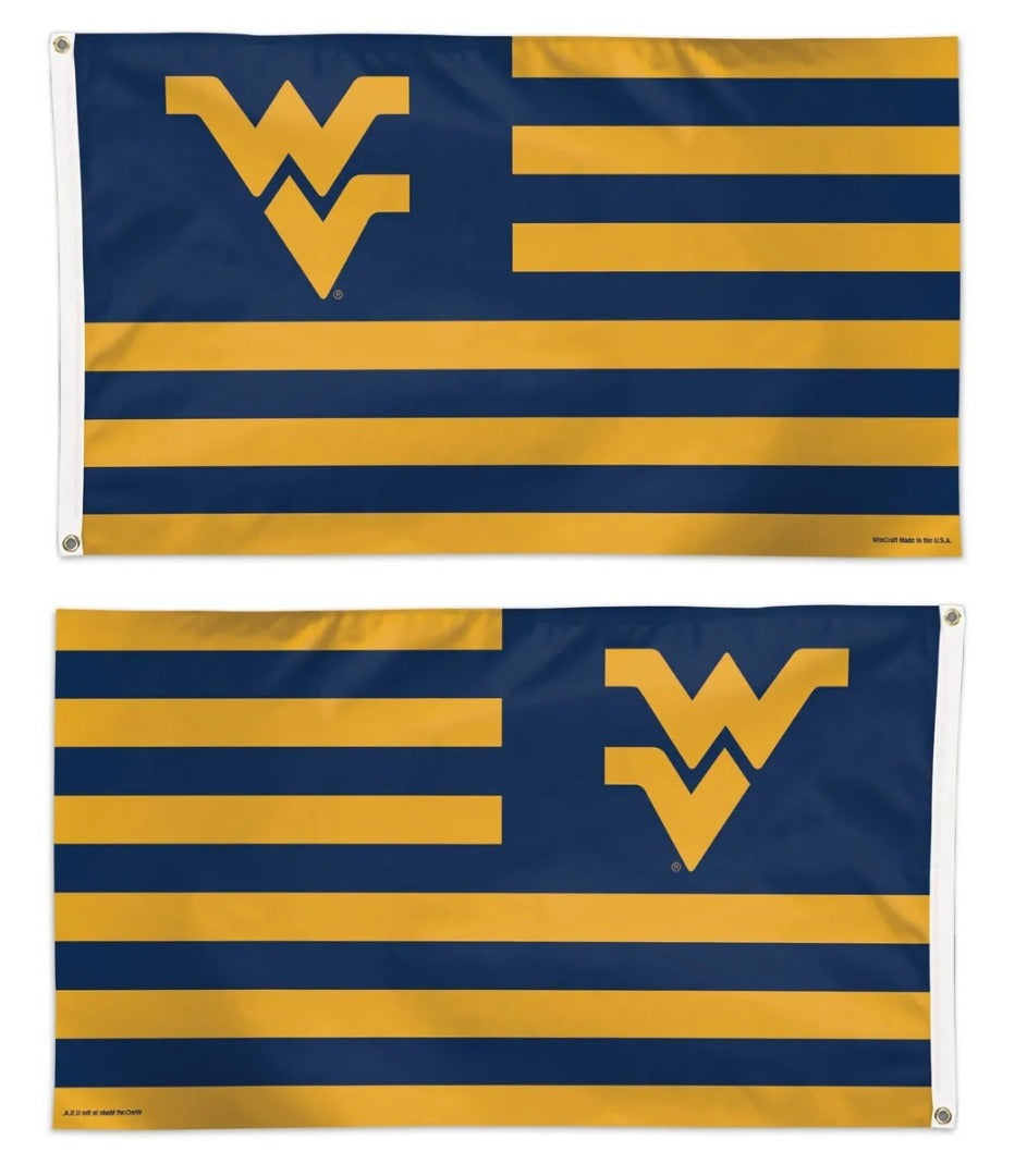 West Virginia Mountaineers Flag 3x5 Americana Striped heartlandflags