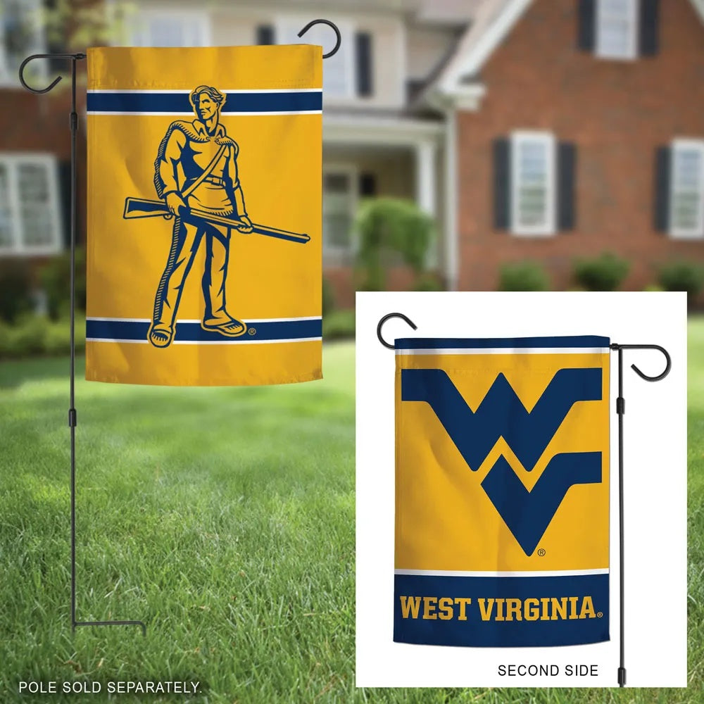 West Virginia Mountaineers Garden Flag 2 Sided Double Logo heartlandflags