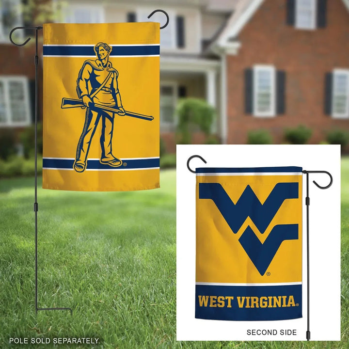 West Virginia Mountaineers Garden Flag 2 Sided Double Logo heartlandflags