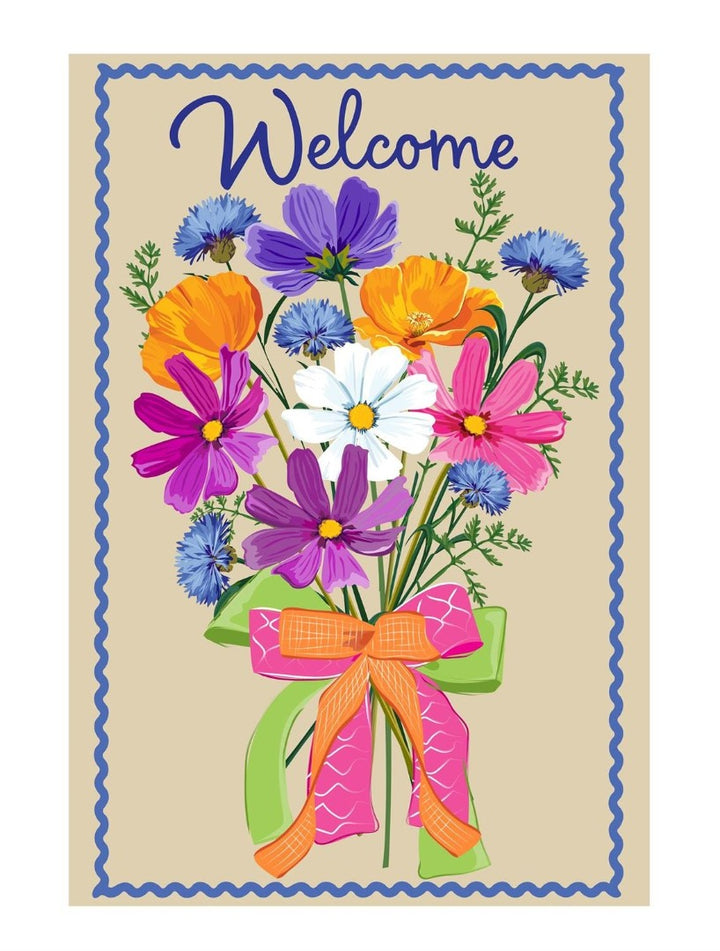 Wildflower Bouquet 2 Sided Applique Garden Flag heartlandflags