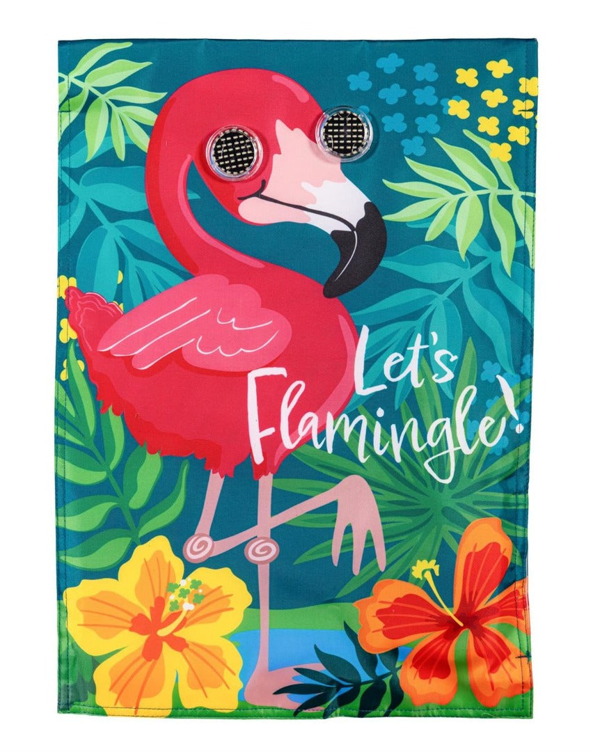 Winky Blinky Let's Flamingle LED Garden Flag heartlandflags