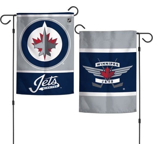 Winnipeg Jets Garden Flag 2 Sided Both Logo's heartlandflags