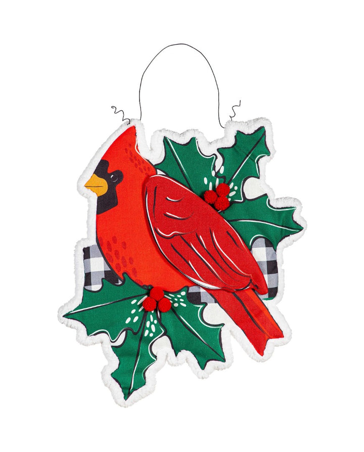 Winter Cardinal Door Decoration Hanger heartlandflags