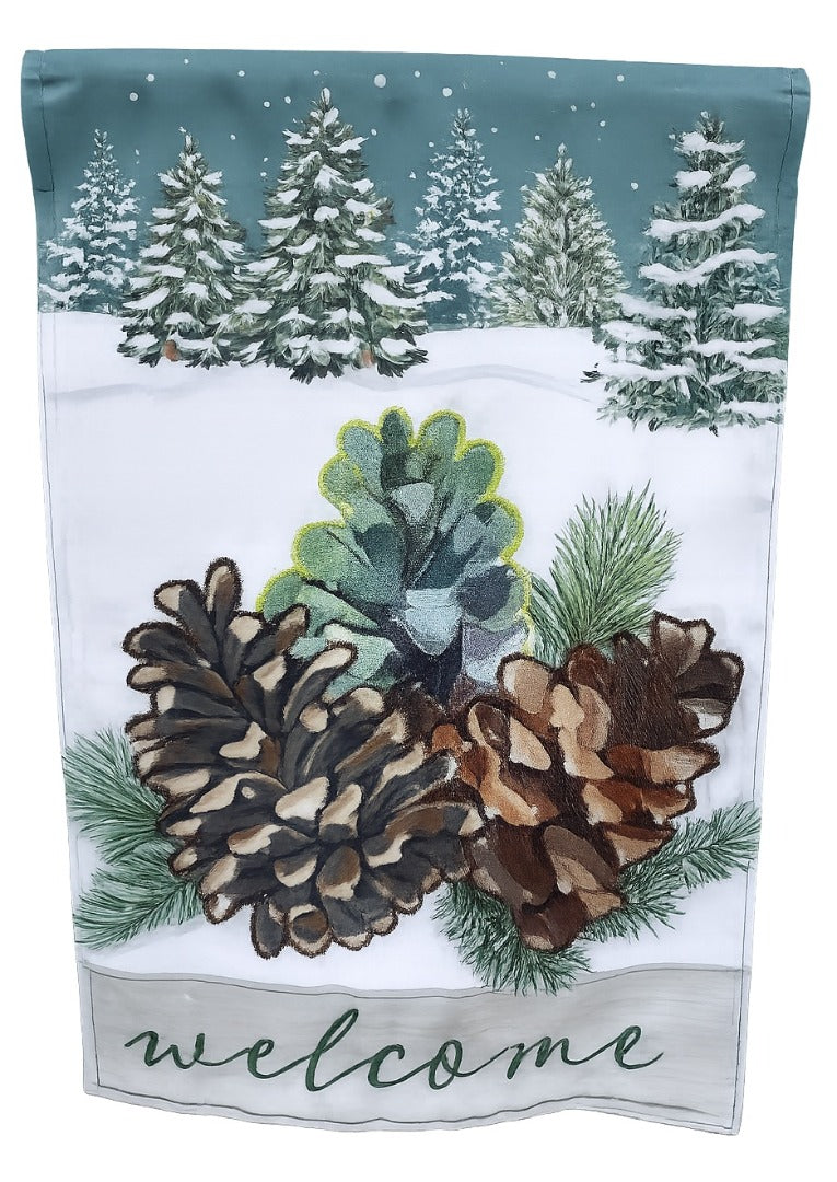 Winter Pinecones 2 Sided Garden Flag heartlandflags