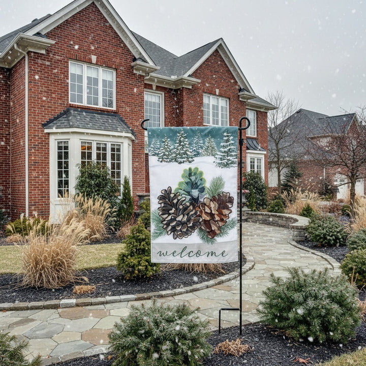 Winter Pinecones 2 Sided Garden Flag heartlandflags