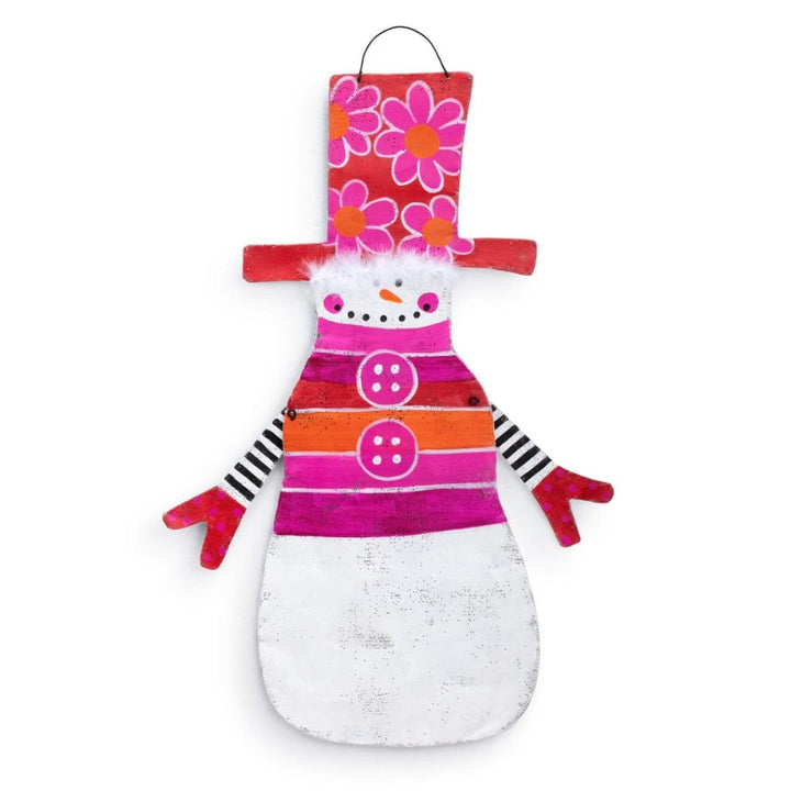 Winter Reversible Snowman Door Decoration Peri Woltjer heartlandflags