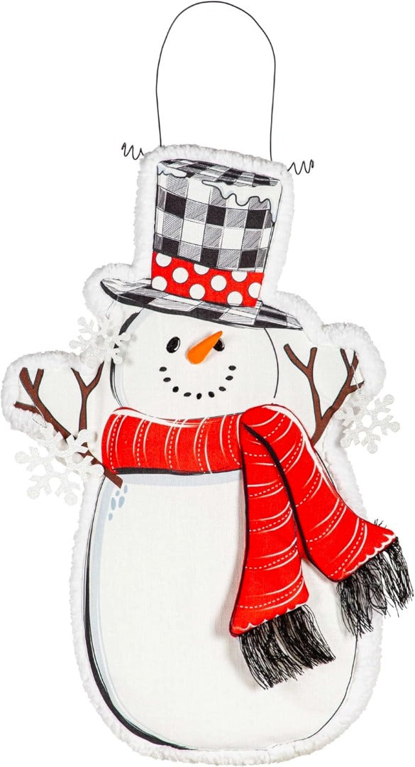 Winter Snowman Door Decoration Hanger heartlandflags