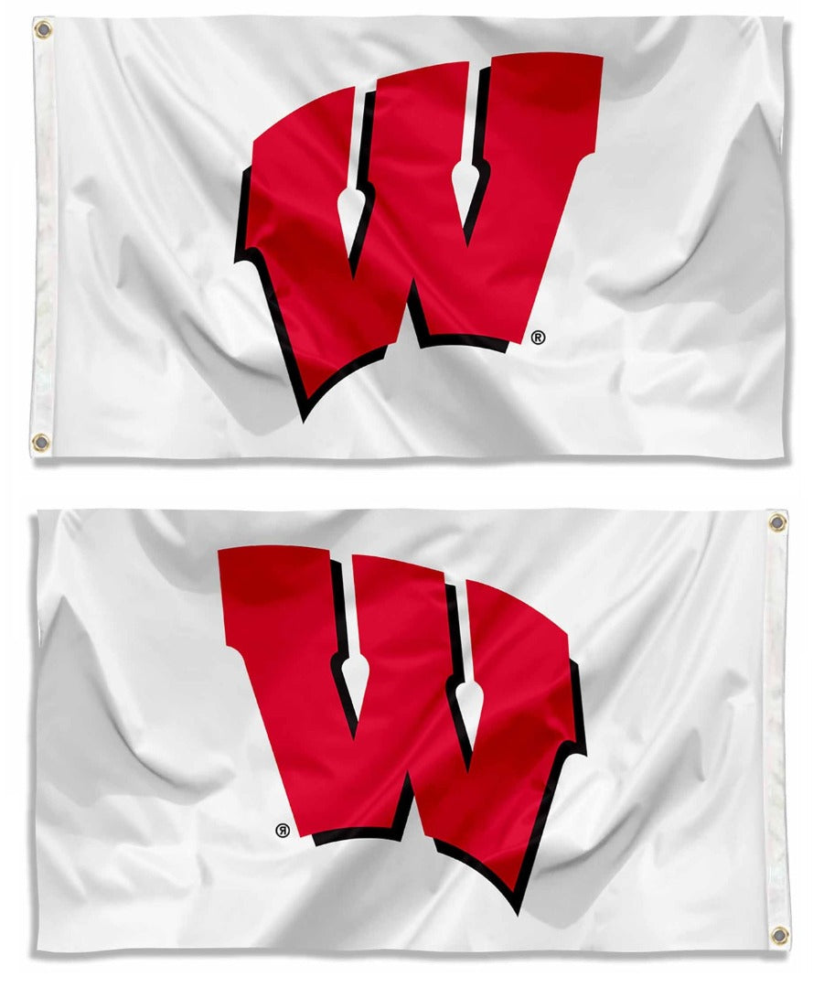 Wisconsin Badgers 3x5 White Flag heartlandflags
